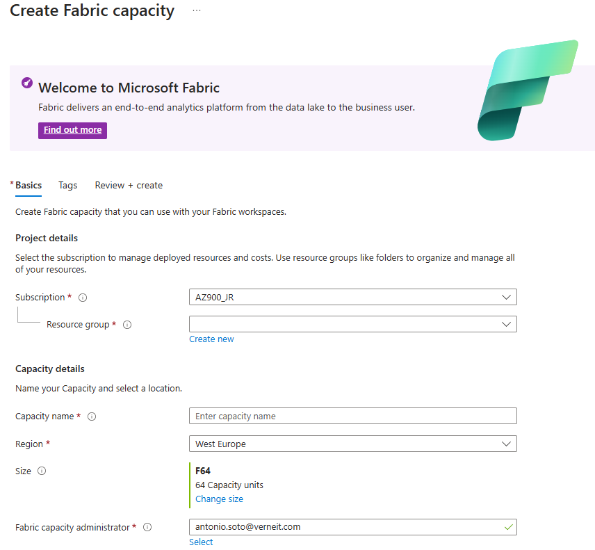Crear Recurso Fabric