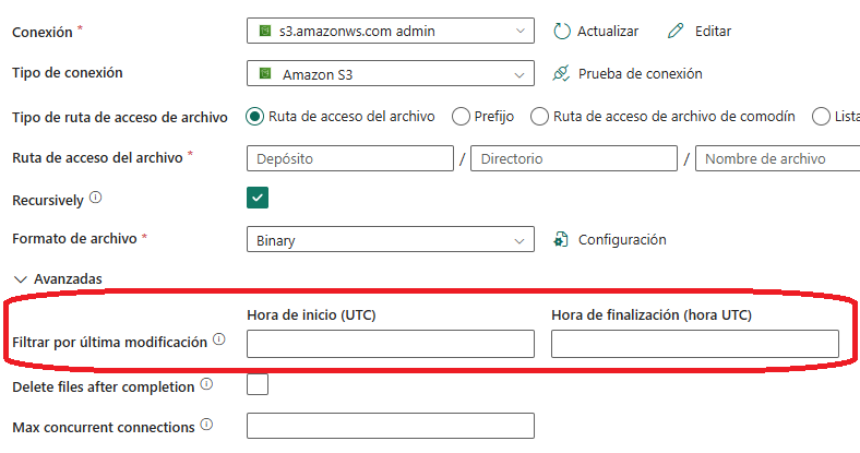 Filtro modificación ficheros pipelines